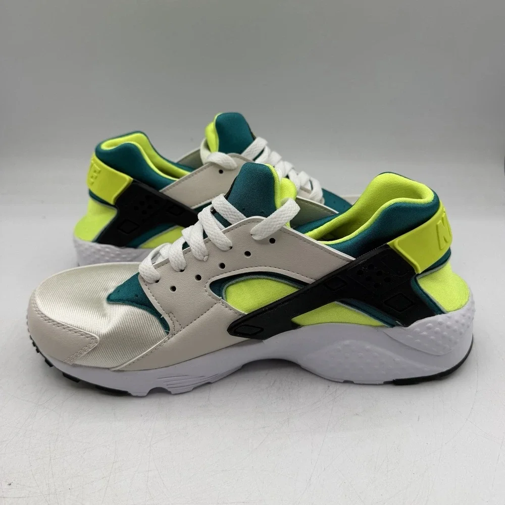 Nike Air Huarache Run GS Running Shoes YOUTH Kids Sz 5.5 Y White/Volt 654275-045